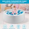CALEPTONG Foam Ball Pit for Toddlers, 35.4"x 11.8" Soft Round Ball Pit for Baby Children, Child Playpen Ball Pool, Easy to Clean or Install, Ideal Gift for Kids (Balls NOT Included) - Light Grey view 3