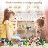 Wooden Animal Forest Balance Stacking Toy Set 36PCS Wood Miniature Tree Blocks Set Elegant Ornaments for Home Decor Wooden Mini Trees Animals Balance Toy for Toddler 36 Months+ view 2