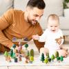 Wooden Animal Forest Balance Stacking Toy Set 36PCS Wood Miniature Tree Blocks Set Elegant Ornaments for Home Decor Wooden Mini Trees Animals Balance Toy for Toddler 36 Months+ view 3