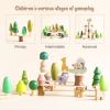 Wooden Animal Forest Balance Stacking Toy Set 36PCS Wood Miniature Tree Blocks Set Elegant Ornaments for Home Decor Wooden Mini Trees Animals Balance Toy for Toddler 36 Months+ view 4
