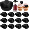 20Pcs Plastic Mini Western Cowboy Cowgirl Hat, Miniature Doll Hats, Cute Party Hats for Pretend Play Dollhouse Decoration view 1
