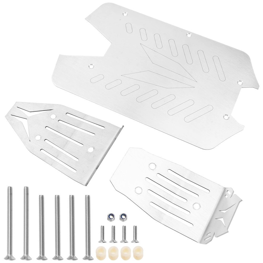 ShareGoo Stainless Steel RC Skid Plate,RC Chassis Armor Guard Plate Upgrade Parts Compatible with Arrma 1/10 Vorteks 4x4 Big Rock 3S RC Car