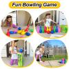 Liberry Kids Bowling Set, 10 Plastic Toy Bowling Pins & 2 Balls, Toddler Indoor Outdoor Sports Games, Educational Birthday Gifts for Boys Girls Ages 2 3 4 5 (Multicolor) view 2