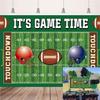 Football Backdrop It's Game Time Party Backdground Football Birthday Banner Touchdown Sport Party Decorations Boy Birthday Party Backdrop 8x6FT view 1