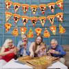 Fangleland Pizza Party Time Pennant Banner - Fast Food Pizza Sign Garland for Baby Shower, Birthday Party Supplies view 3