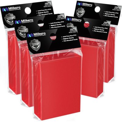 500 Counts Red Card Sleeves, Matte Sleeve Deck Card Protectors, Trading Card Sleeves Fit for MTG, TCG and Sports Cards (Matte Red)