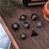 Loveliome 7 PCS Polyhedral DND Dice Stone Crystal Set for RPG Role Playing Games Dungeons and Dragons Table Games, Black Obsidian view 4