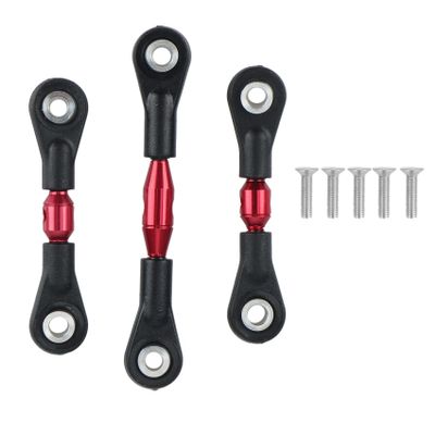 Hbaebdoo 3Pcs Metal Steering Rod Link Rod Tie Rod for TT-01 TT01 1/10 RC Car Upgrade Parts Accessories,Red