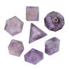 Loveliome 7 PCS Polyhedral DND Dice Stone Crystal Set for RPG Role Playing Games Dungeons and Dragons Table Games, Amethyst view 2