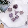 Loveliome 7 PCS Polyhedral DND Dice Stone Crystal Set for RPG Role Playing Games Dungeons and Dragons Table Games, Amethyst view 3