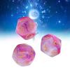 Yhedral Dice Set(3Pcs) DND Dice, Astrological Dice Set 12 Sides Glitter Rune Dice Easy to Read for Table Board Game Toys(Pink) view 4