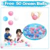 Wilhunter Baby Ball Pit for Toddler with 50 Balls, Kids Pop Up Play Tent for Girls, Princess Toys for Children Indoor & Outdoor Playhouse with Carry Bag (Bule: Pink/White/Babyblue, 109x90cm/50 Balls) view 2