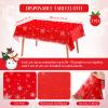 8 Pcs Christmas Tablecloth Rectangle - 54 x 108 Inch Winter Snowflakes Disposable Plastic Table Cover for Xmas Home Party Decor (Snowflake) view 2