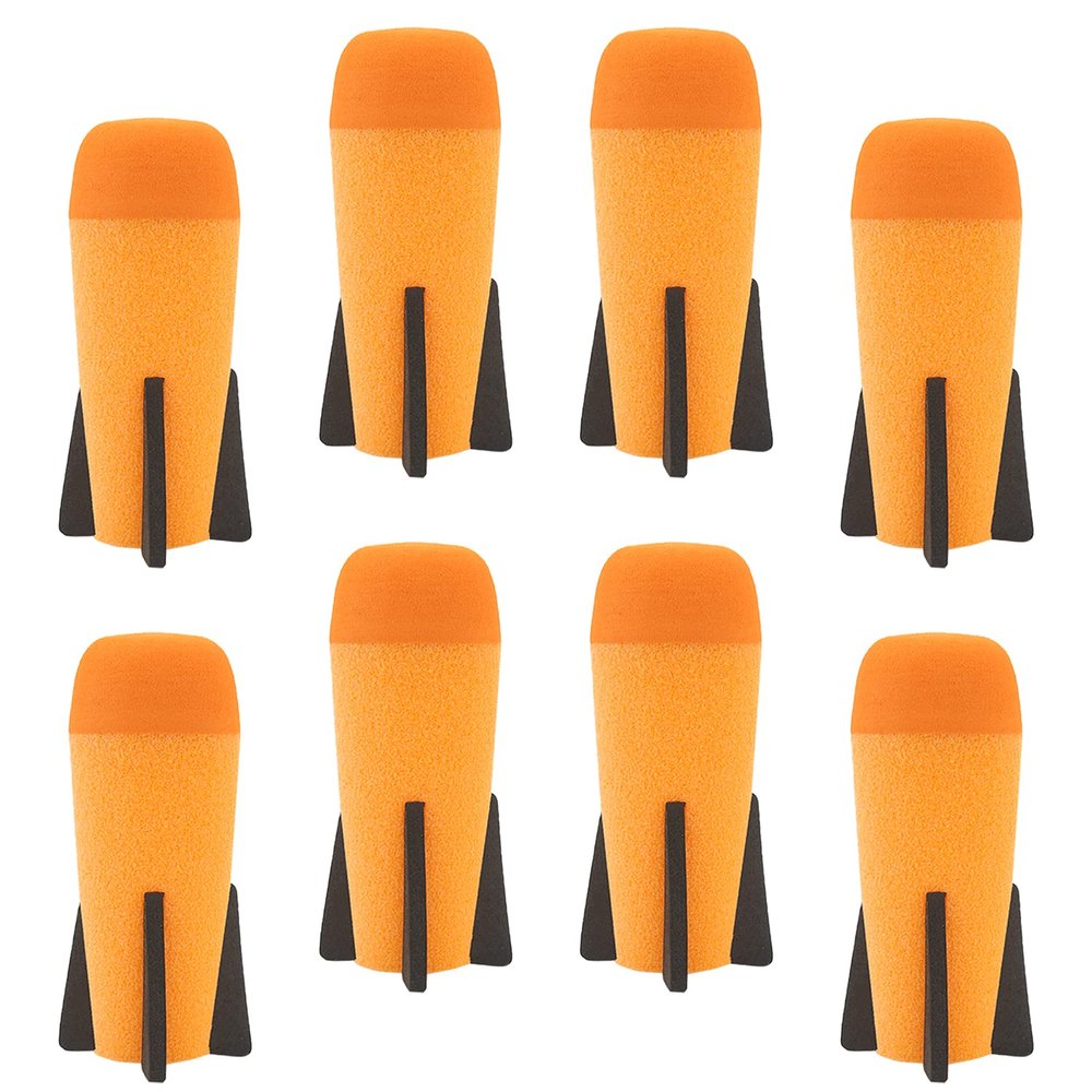 EKIND 8-Pack Mega Missile Refill for Toy Rocket Launcher, Foam Ammo Compatible for Nerf N-Strike Elite Series (Orange)