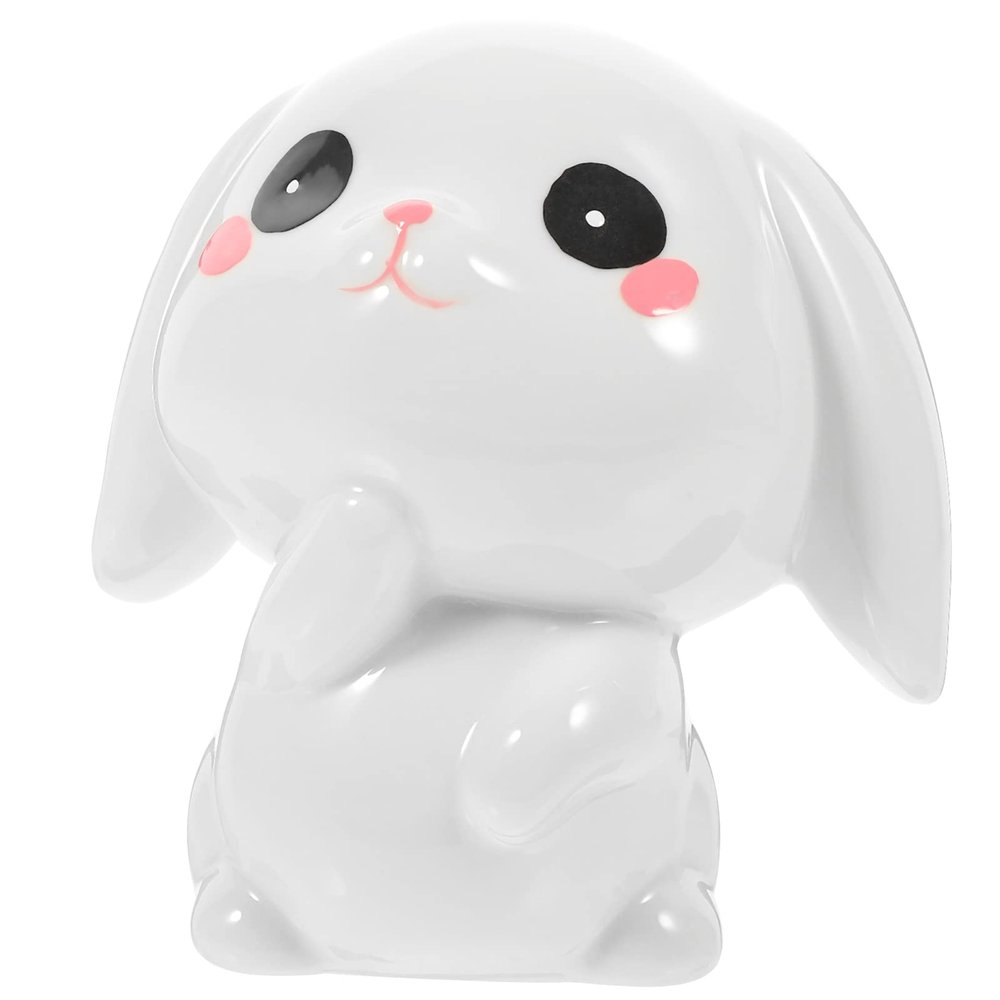 Beavorty Ceramic Bunny Piggy Bank Unbreakable Money Jar for Home Decor Cute Design for Saving for