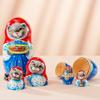 MUARO Russian Nesting Dolls Matryoshka Wood Stacking Nested Set 5 Pieces Handmade Wooden Doll Cat view 4
