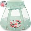 Wilhunter Baby Ball Pit Tent with 50 Balls - For Toddlers, Pink/White/Gray Princess Playhouse with Carry Bag, 109x90cm view 1