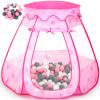 Wilhunter Baby Ball Pit for Toddler with 50 Balls, Kids Pop Up Play Tent for Girls, Princess Toys for Children Indoor Outdoor Playhouse with Carry Bag view 1