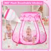 Wilhunter Baby Ball Pit for Toddler with 50 Balls, Kids Pop Up Play Tent for Girls, Princess Toys for Children Indoor Outdoor Playhouse with Carry Bag view 4