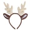 Sewroro Reindeer Headband With Plush Antler Ears, Christmas Antler Headband Christmas Hair Hoop for Party Decoration (white) view 1
