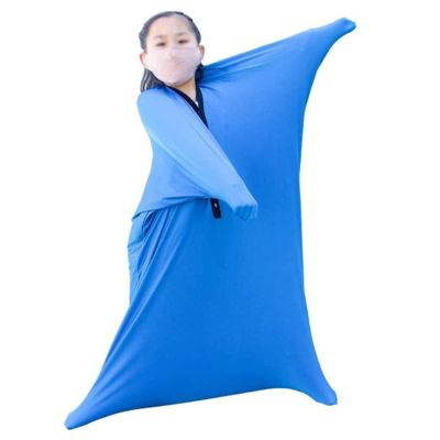 Autism Full Body Sock Sensory Sack for Teens & Kids Elastic Cozy Body Pods Compression Full Body Wrap to Relieve Stress, Anxiety, Sensory Integration (Color : Blue, Size : X-Large)