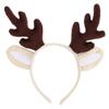 Sewroro Antler Headband, Reindeer Antler Hair Hoop Reindeer Headband with Plush Ears Elk Headwear for Christmas Birthday Costume Party view 1
