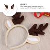 Sewroro Antler Headband, Reindeer Antler Hair Hoop Reindeer Headband with Plush Ears Elk Headwear for Christmas Birthday Costume Party view 2