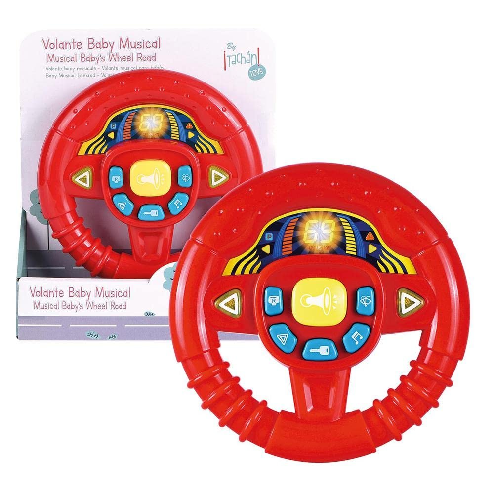 infunbebe 782T00512 RED Baby Steering Wheel with Lights and Sounds. TACHAN Toys, Multicoloured