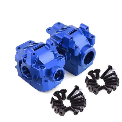 WLYEJEA Aluminum Assembled Transmission Case Gearbox #6880#6881 Front Rear Gearbox Differential Housings RC Car Part Fit for Traxxas 1/10 Hoss Rustler Slash Stampede XO-1 4X4