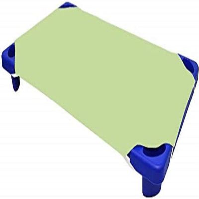 Fitted Sheets for Cot Beds, Toddler Mattresses/Day-Care/Pre-School, 100% Egyptian Cotton & 400 TC, Corner Elastic Loops, Soft Baby Care Nap-Mat Sheets, Pack of 6 - Sage Solid (23" W X 55" L)
