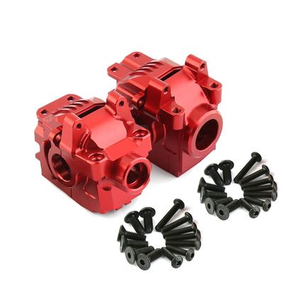 WLYEJEA Aluminum Assembled Transmission Case Gearbox #6880#6881 Front Rear Gearbox Differential Housings RC Car Part Fit for Traxxas 1/10 Hoss Rustler Slash Stampede XO-1 4X4