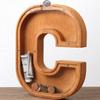 Wooden Letter Piggy Bank for Kids Boys Girls Large 26 Alphabet Money Bank Personalized Custom Name Transparent Saving Coin Bank, Perfect Christmas,Birthday Gift for kids Adults and Home Decoration (C) view 1