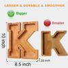 Wooden Letter Piggy Bank for Kids Boys Girls Large 26 Alphabet Money Bank Personalized Custom Name Transparent Saving Coin Bank, Perfect Christmas,Birthday Gift for kids Adults and Home Decoration (K) view 4