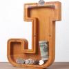 Wooden Letter Piggy Bank for Kids Boys Girls Large 26 Alphabet Money Bank Personalized Custom Name Transparent Saving Coin Bank, Perfect Christmas,Birthday Gift for kids Adults and Home Decoration (J) view 1