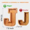 Wooden Letter Piggy Bank for Kids Boys Girls Large 26 Alphabet Money Bank Personalized Custom Name Transparent Saving Coin Bank, Perfect Christmas,Birthday Gift for kids Adults and Home Decoration (J) view 4