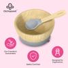 Abiie Octopod Bamboo Baby Bowl Set for 4 Months and Up  Mess-Free High Chair Suction Bowl with Spoon for Toddlers and Kids - Ergonomic Baby Feeding Essentials - 5.7" x 3" x 5.7" - Gray view 3