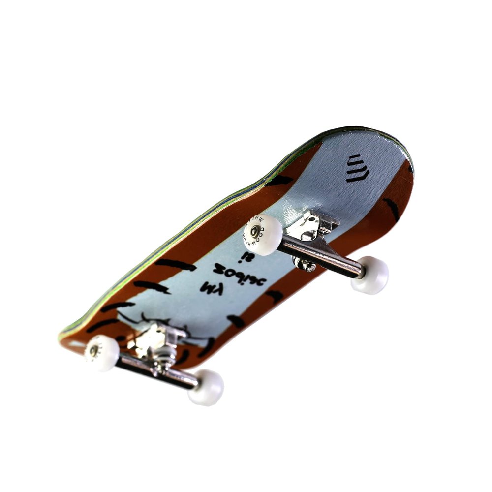 NOAHWOOD Fingerboard Complete (Noah Team 9.5S Short Nose Short Tail) Wood Hand Mould Made(+34mm Prince Silvery Trucks)(+NW Handmade PRO Logo Wheels ii)(Zodiac Tiger)