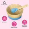 Abiie Octopod Bamboo Baby Bowl Set for 4 Months and Up  Mess-Free High Chair Suction Bowl with Spoon for Toddlers and Kids - Ergonomic Baby Feeding Essentials - 5.7" x 3" x 5.7" - Blue view 3