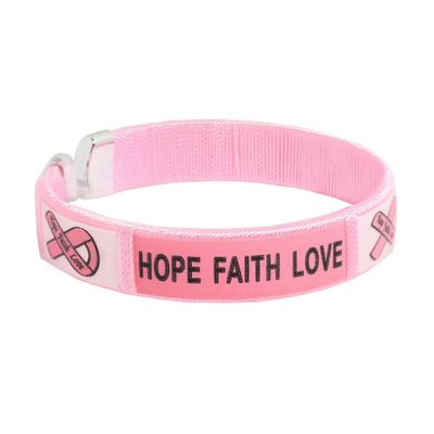 5 Pack Pink Ribbon Bangle Bracelets for Breast Cancer Awareness - Perfect for Support Groups and Fundraisers