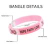 5 Pack Pink Ribbon Bangle Bracelets for Breast Cancer Awareness - Perfect for Support Groups and Fundraisers view 3