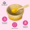 Abiie Octopod Bamboo Baby Bowl Set for 4 Months and Up  Mess-Free High Chair Suction Bowl with Spoon for Toddlers and Kids - Ergonomic Baby Feeding Essentials - 5.7" x 3" x 5.7" - Yellow view 3