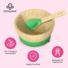 Abiie Octopod Bamboo Baby Bowl Set for 4 Months and Up  Mess-Free High Chair Suction Bowl with Spoon for Toddlers and Kids - Ergonomic Baby Feeding Essentials - 5.7" x 3" x 5.7" - Green view 3