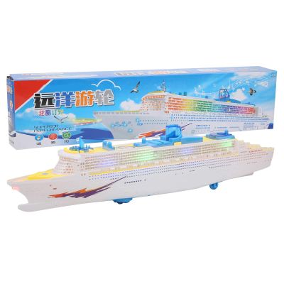 SUNGOOYUE Electric Music Ship Boat Toy, Highly Simulation Boat Toy with Lights Sound Effect for Children Funny Toy
