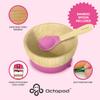 Abiie Octopod Bamboo Baby Bowl Set for 4 Months and Up  Mess-Free High Chair Suction Bowl with Spoon for Toddlers and Kids - Ergonomic Baby Feeding Essentials - 5.7" x 3" x 5.7" - Pink view 4