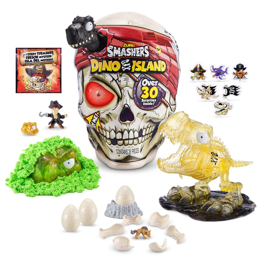 ZURU Smashers Dino Island Giant School Surprise Unboxing Dinosaur Collection Toy Styles May Vary, 7488