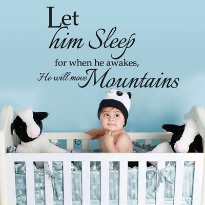 Let Him Sleep - Vinyl Wall Decal Nursery Quotes Love Wall Letterings for Boys Room Decoration(33x57" Black)