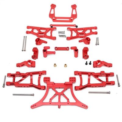 Upgrade Aluminum Alloy Chassis Arm C Seat Rear Stub Axle Parts Kit for 1/10 Traxxas 2WD Slash Rustler Stampede Parts ( Color : Red )