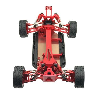 Greendhat for WLtoys 124019 124017 1/12 RC Car Upgrade Parts All Metal Assembled Frame Chassis with Wheel Set Spare Accessories ( Color : Red )