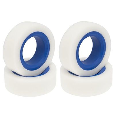 4Pcs Dual Stage TPE Foam 114-120mm Fit 1.9Inch Wheel Tires for RC Crawler Axial SCX10 90046 Traxxas TRX4 ( Color : White Blue )