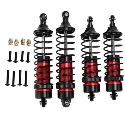 4Pcs Metal Front and Rear Shock Absorber Damper for Arrma 1/10 SENTON Granite Typhon Big Rock RC Car Upgrades Parts ( Color : Red )